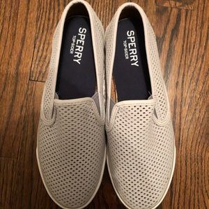 Sperry seaside perforated slip on sneaker, W8.5